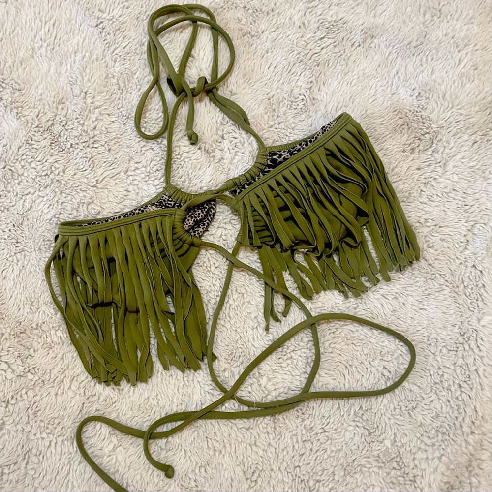 Acacia Ibiza fringe bandeau bikini top